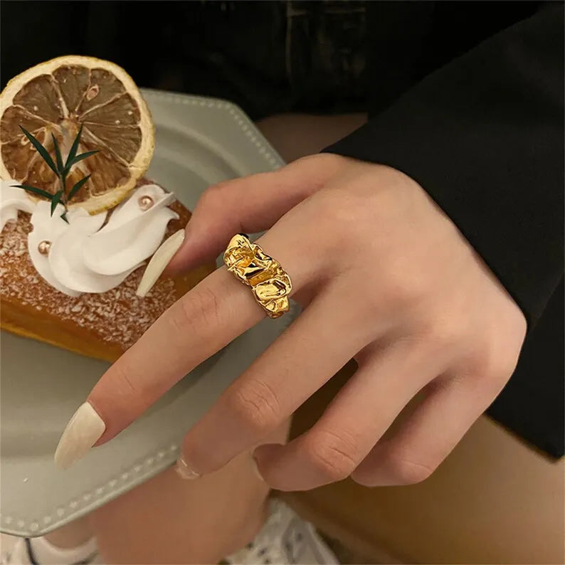 Irregular Gold Plated Ring