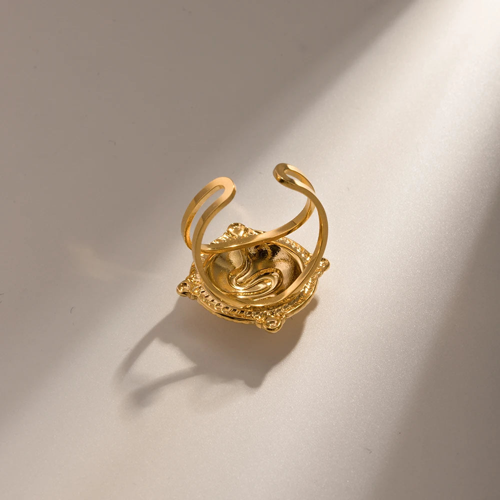 Sun Signet Gold Plated Ring