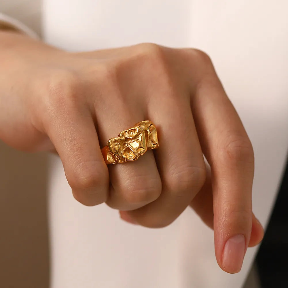 Irregular Gold Plated Ring