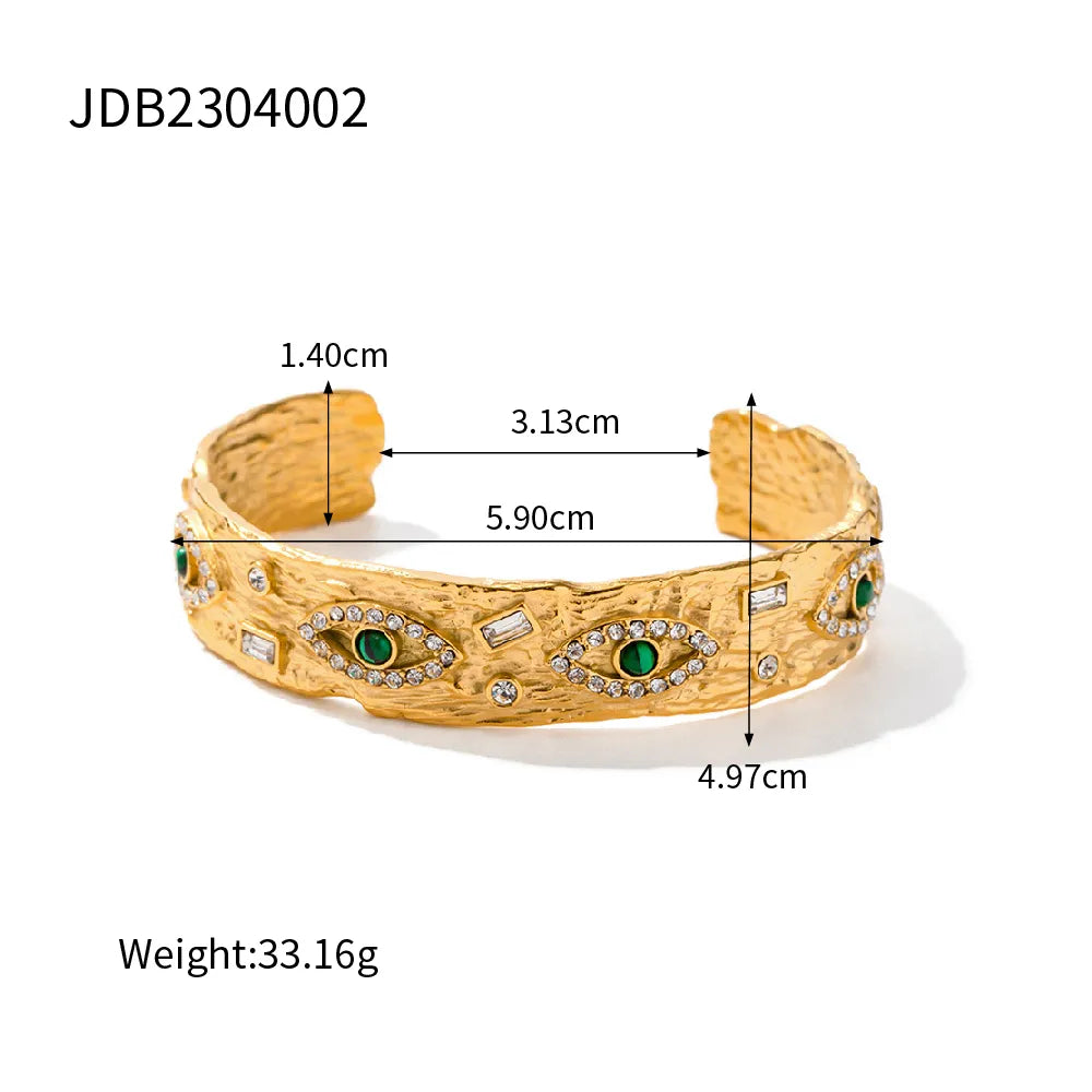 Evil Eye 18K Gold & White Gold Plated Bangles