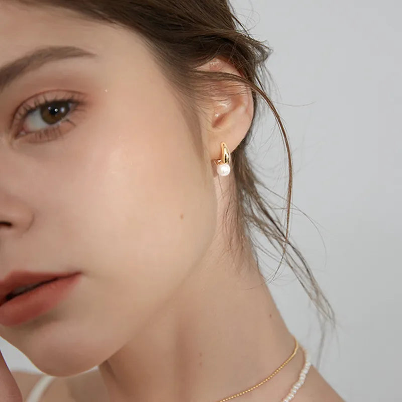 Avery Gold Plated Pearl Earrings