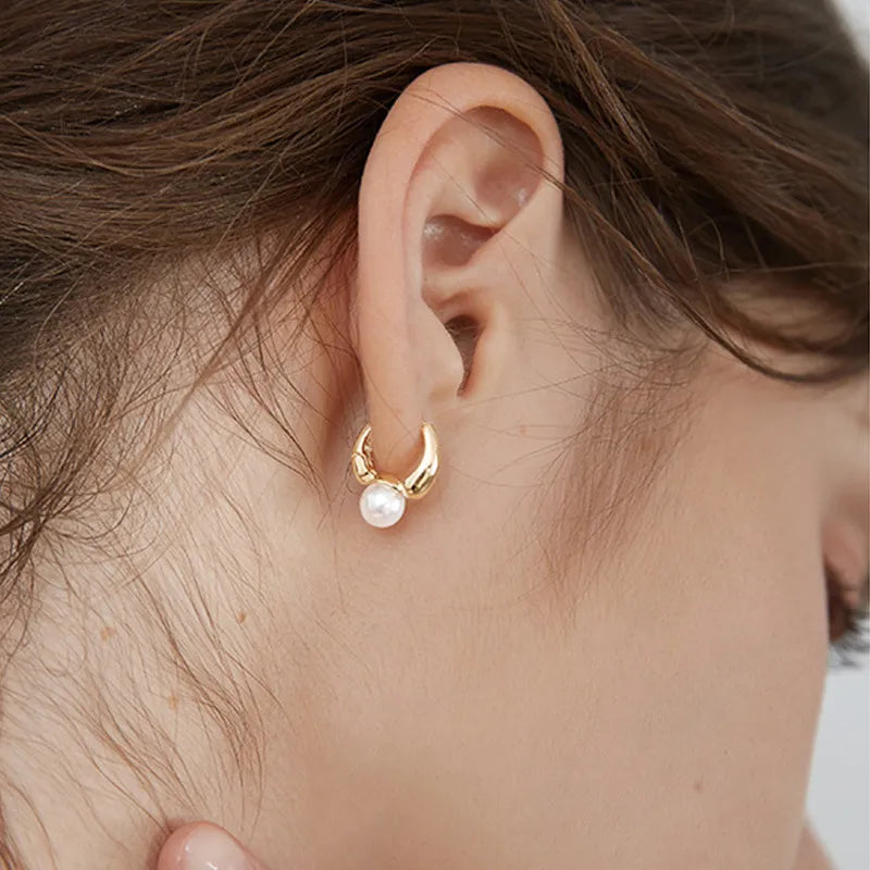 Avery Gold Plated Pearl Earrings