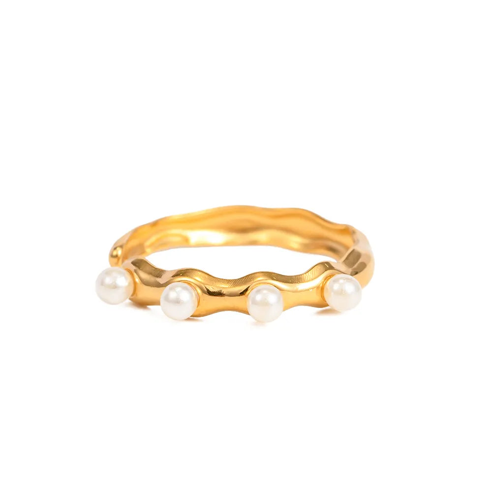 Boho Turquoise Malachite Gold Plated Rings