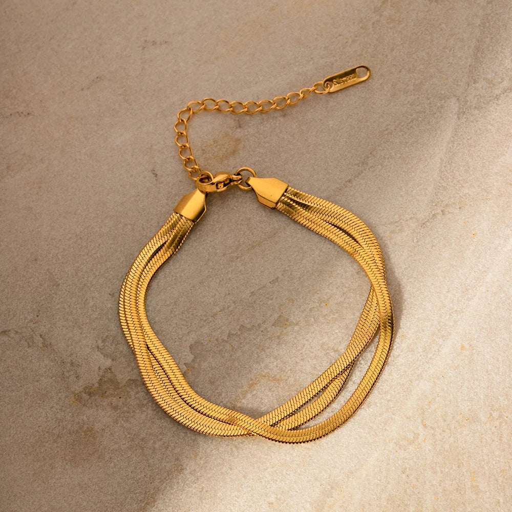 3 Layer Plated Snake Bracelet