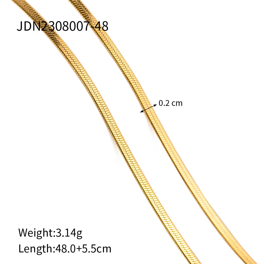 Vintage 18k Gold Plated Herringbone Snake Chain