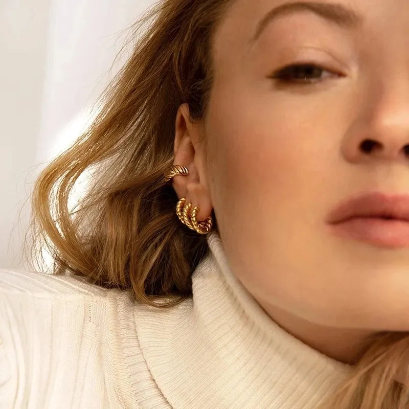 Stacking 14kt Gold Plated Earrings
