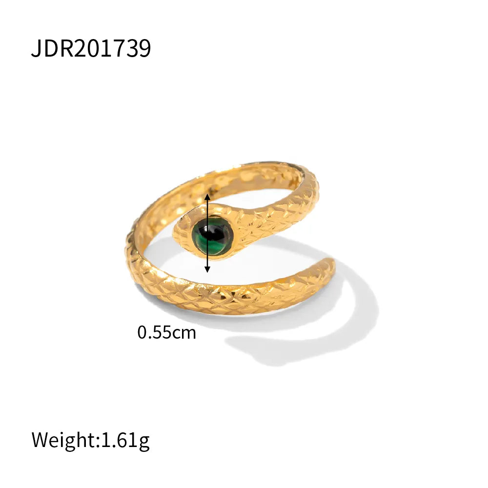 Boho Turquoise Malachite Gold Plated Rings