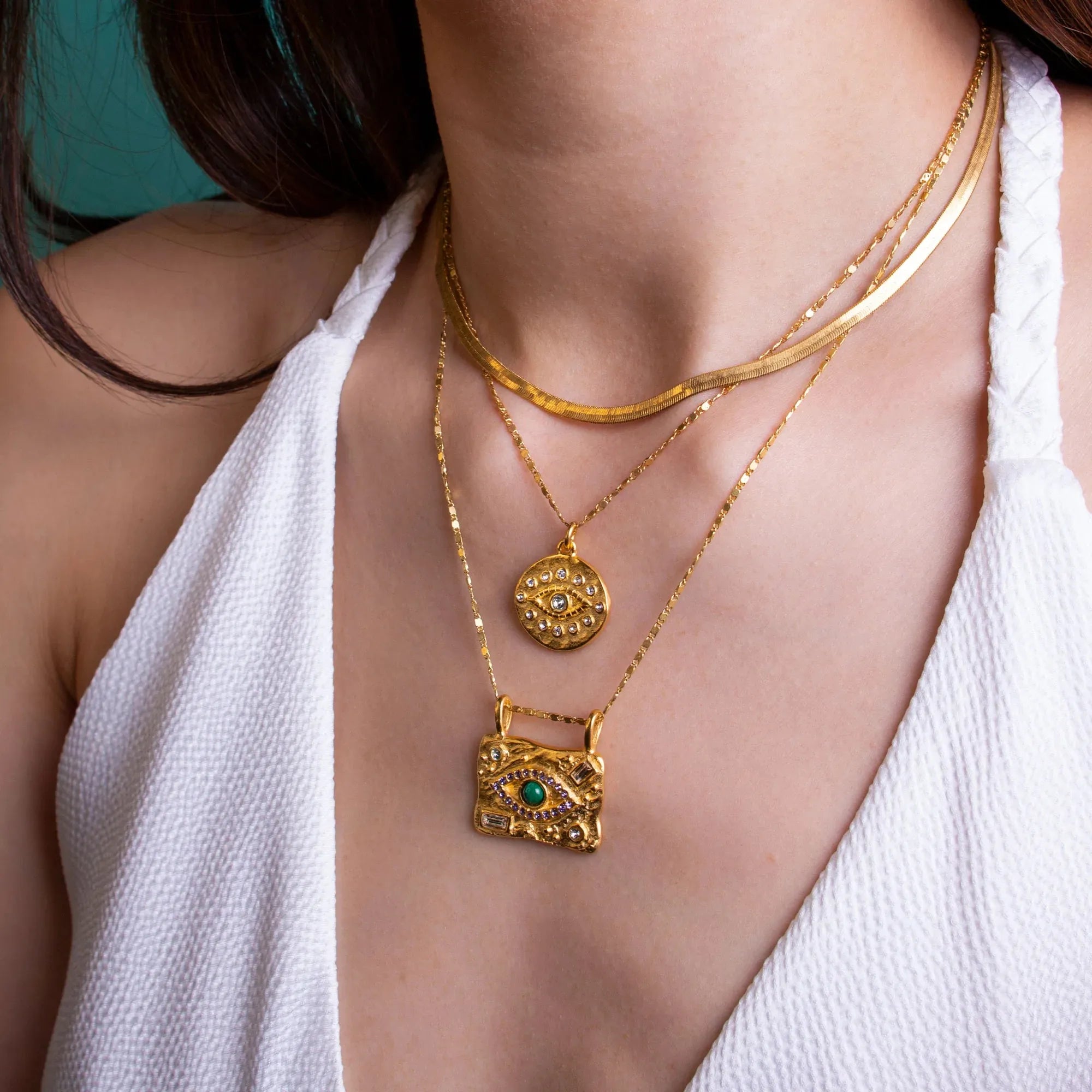 Evil Eye 18K Gold Plated Necklace