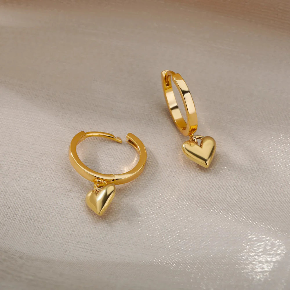 Mimi Heart Gold Plated Hoops