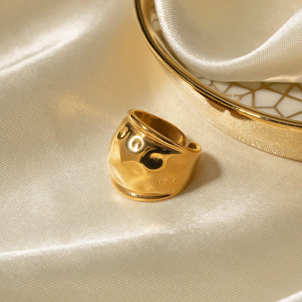 Geometric 18K Plated Gold Ring