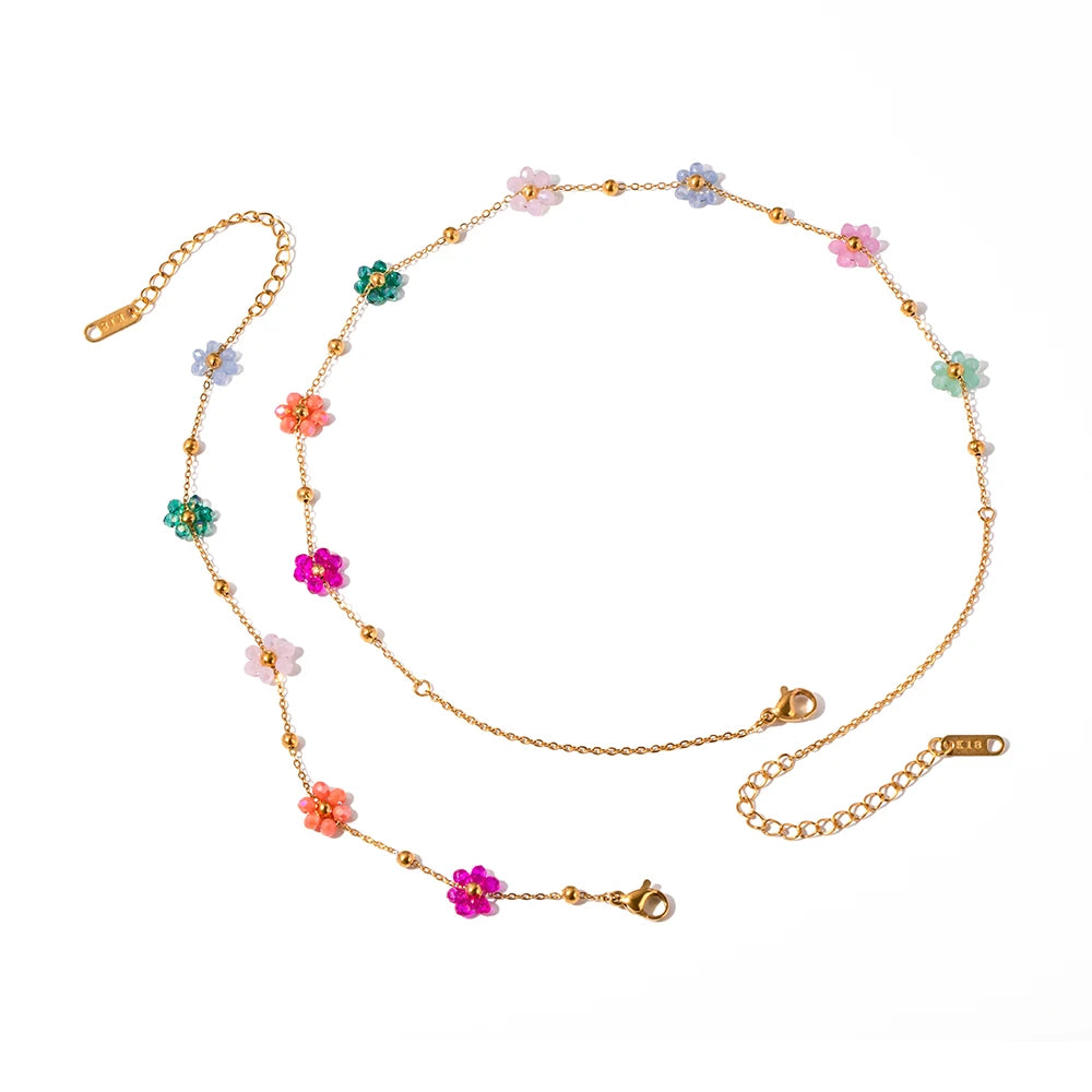 Sea Flower Handmade 18k Plated Set
