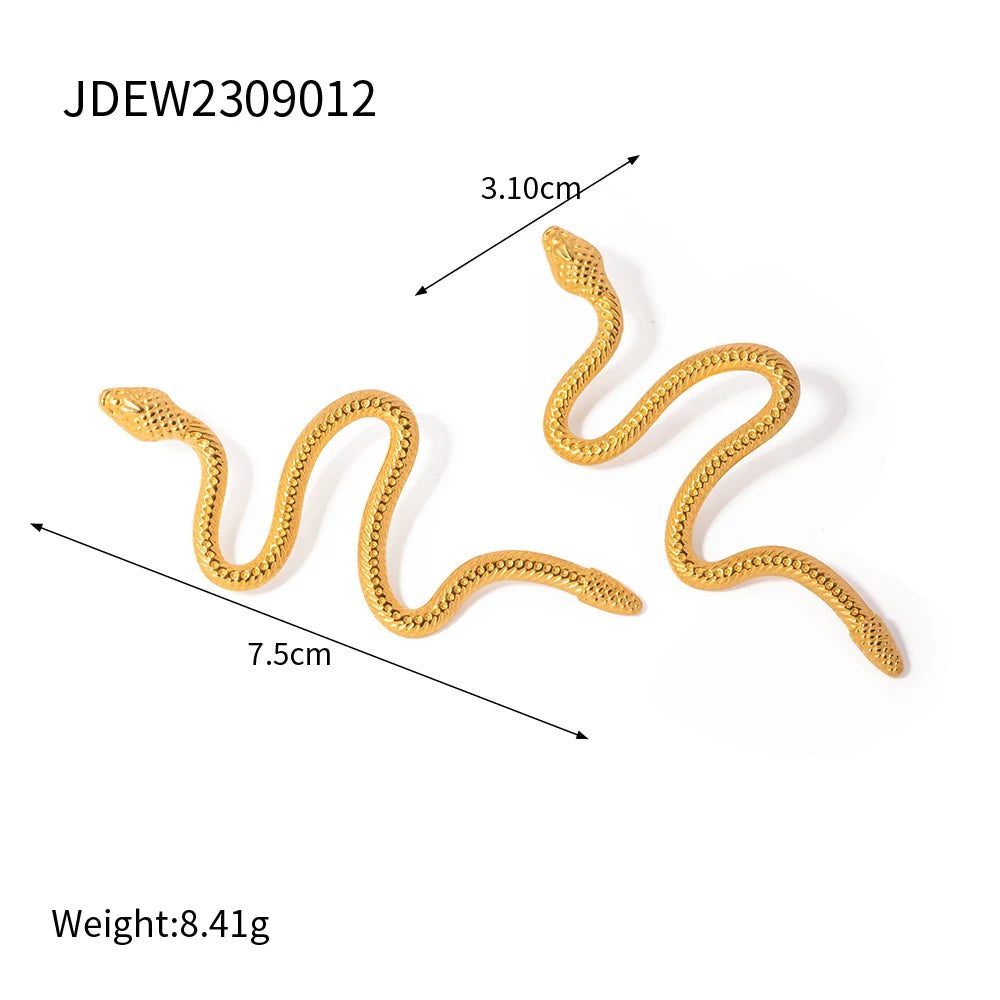 Serpentine 18K Gold Plated Earrings