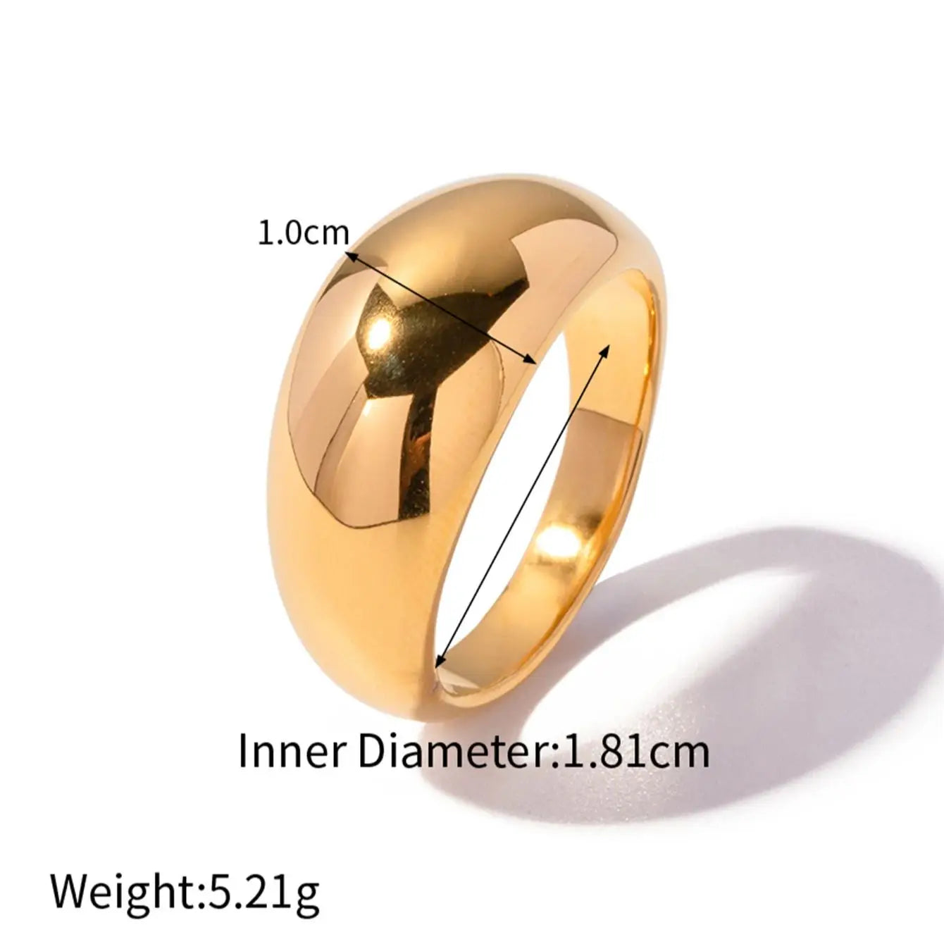 Dome 18KT Gold Plated Ring