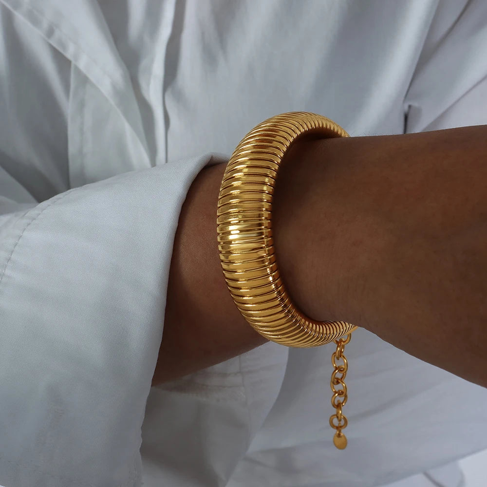 Mason 18kt Gold Plated Necklace & Bangle Set