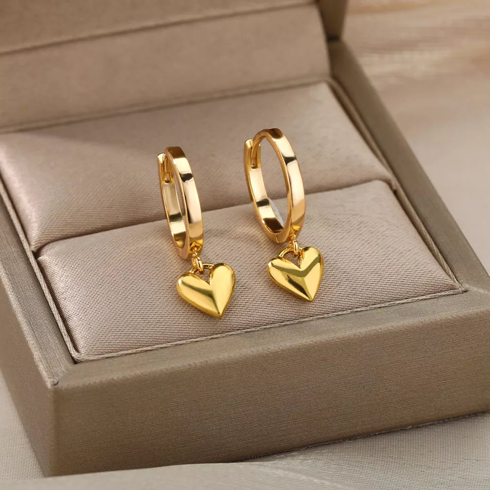 Mimi Heart Gold Plated Hoops