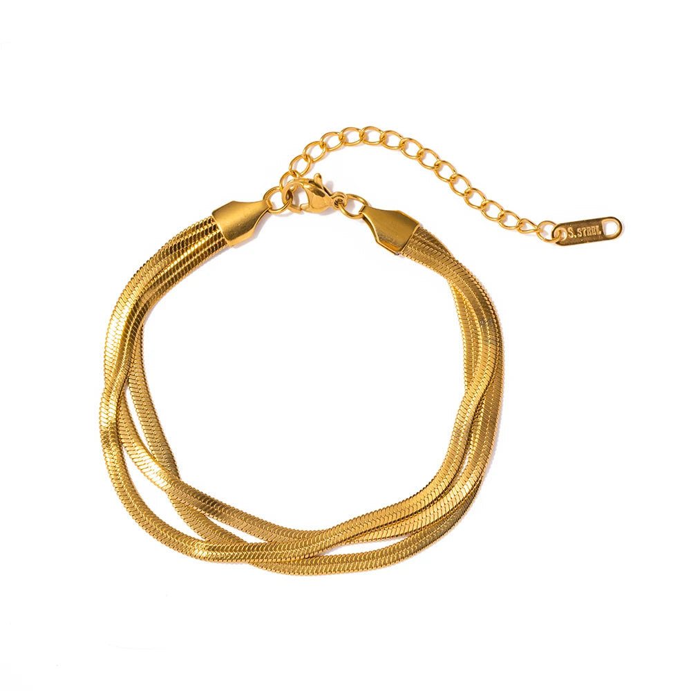 3 Layer Plated Snake Bracelet