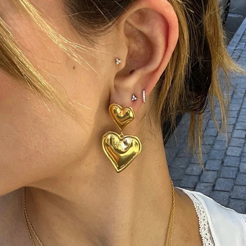 My Heart Gold Plated Earrings