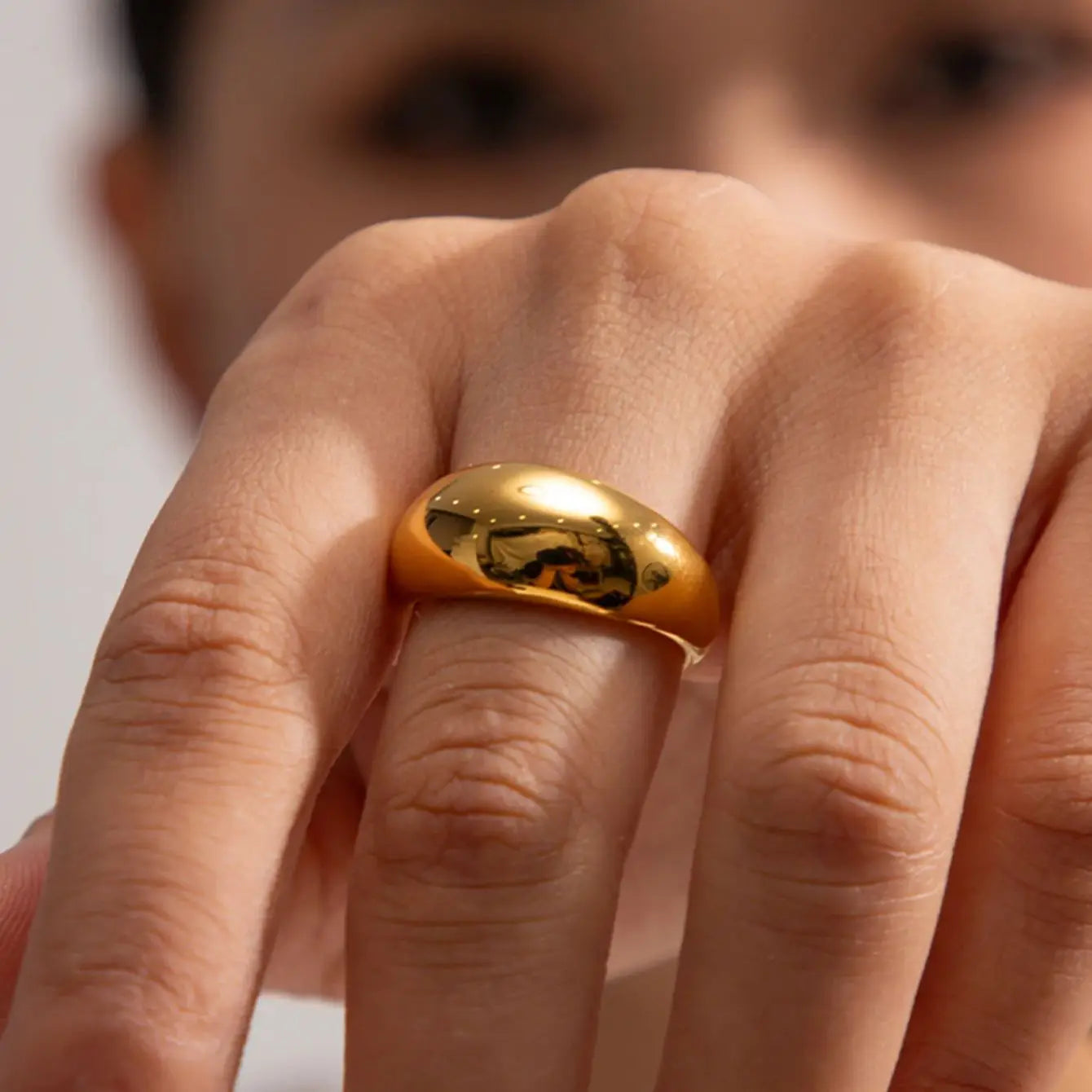 Dome 18KT Gold Plated Ring