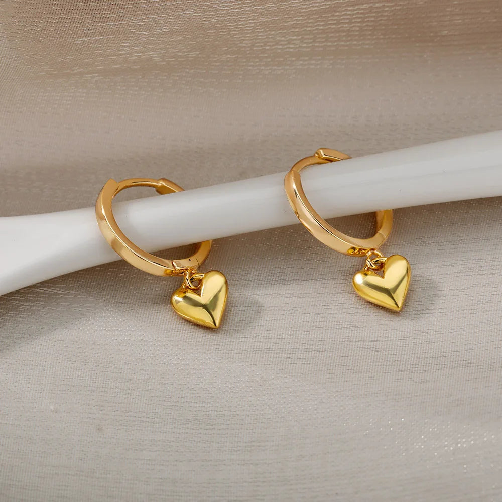 Mimi Heart Gold Plated Hoops