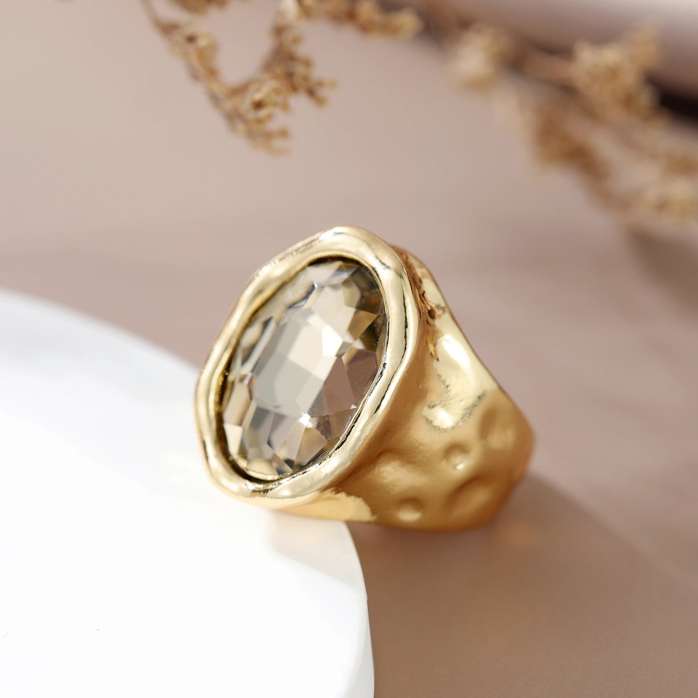 Ansley Limited Edition 18k Plated Crystal Ring