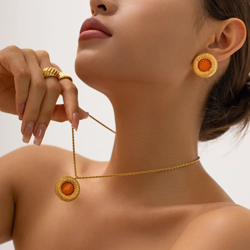 Cabo Gold Plated Earrings Necklace Rings