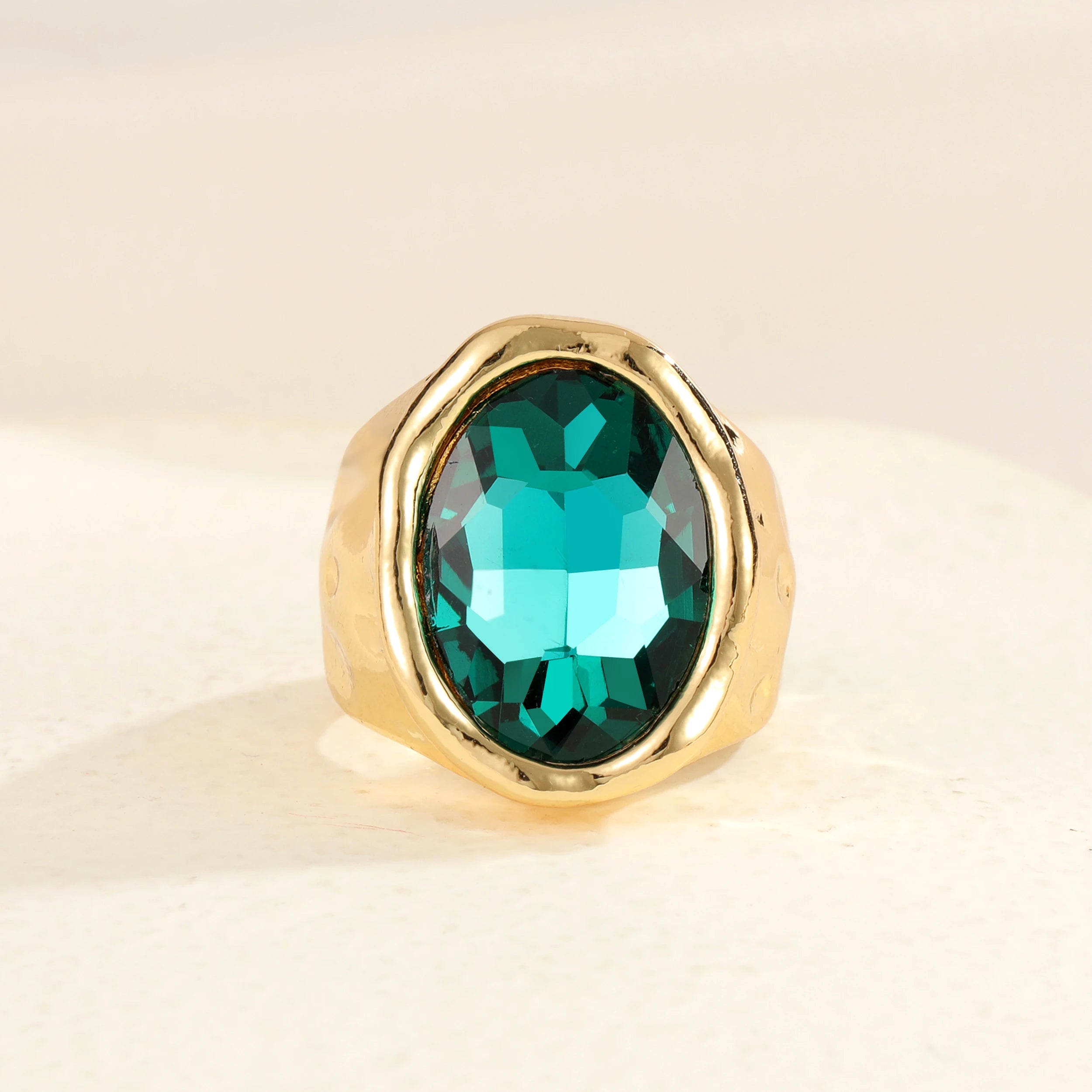 Ansley Emerald Limited Edition 18k Plated Crystal Ring