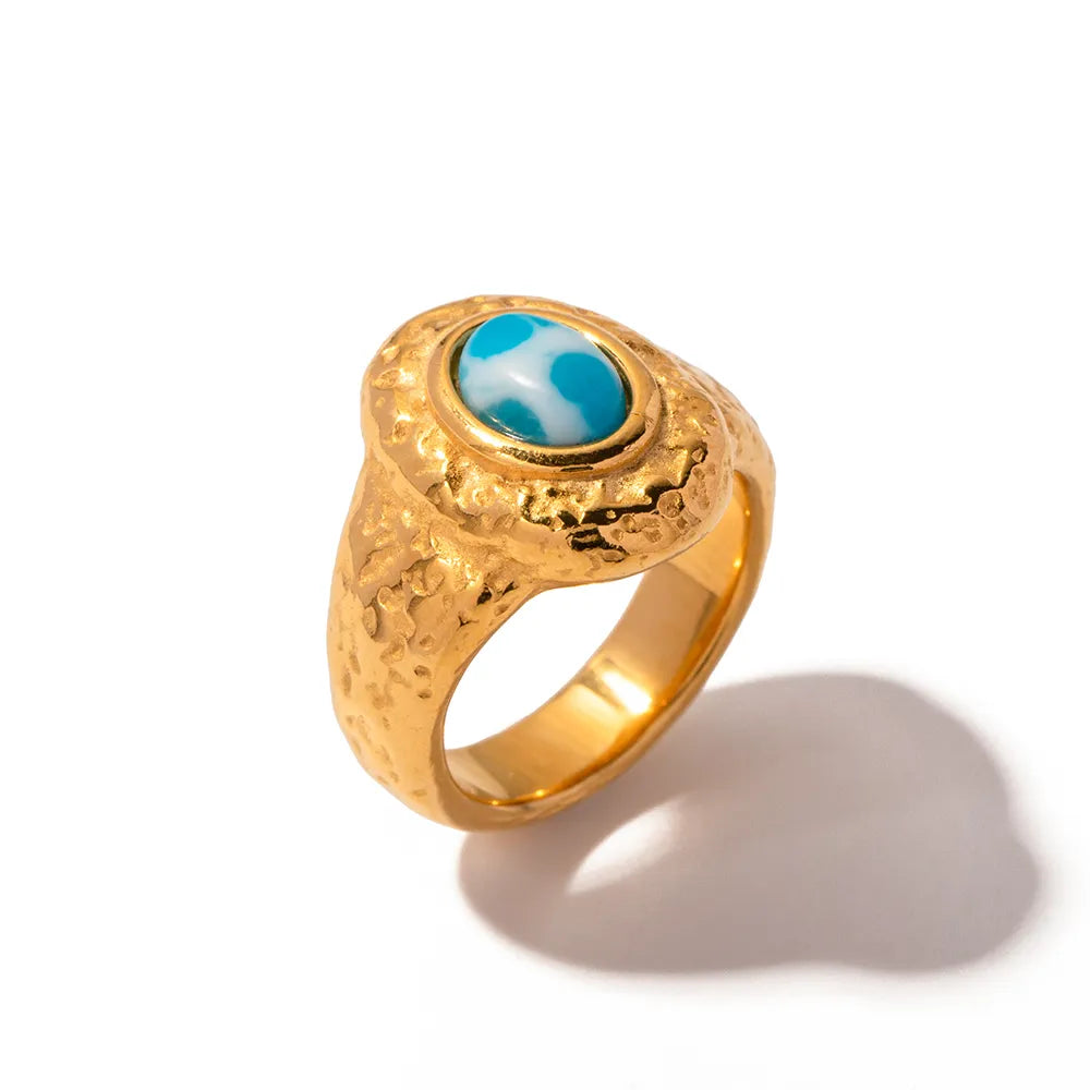 Maldives Gold Plated Ring Earrings & Necklace