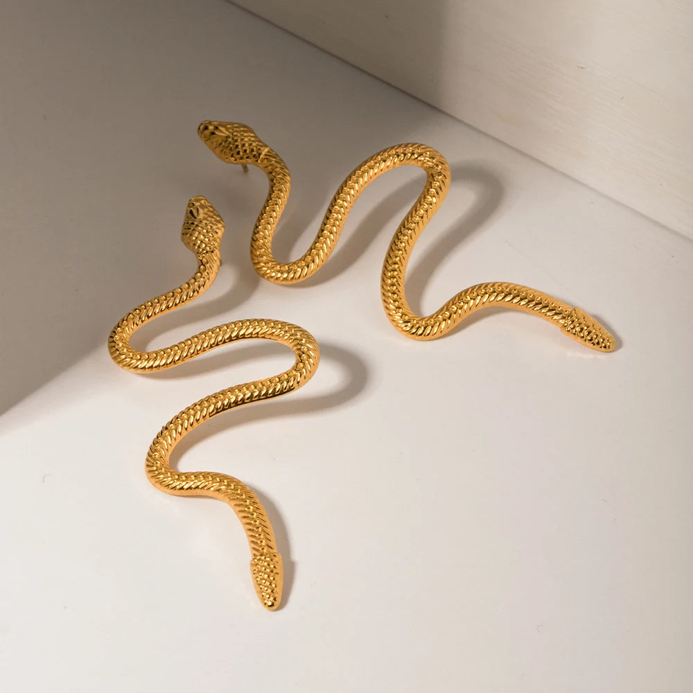 Serpentine 18K Gold Plated Earrings