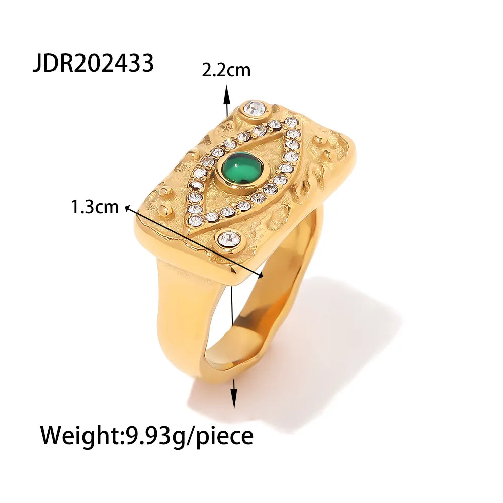 Evil Eye 18K Gold Plated Ring