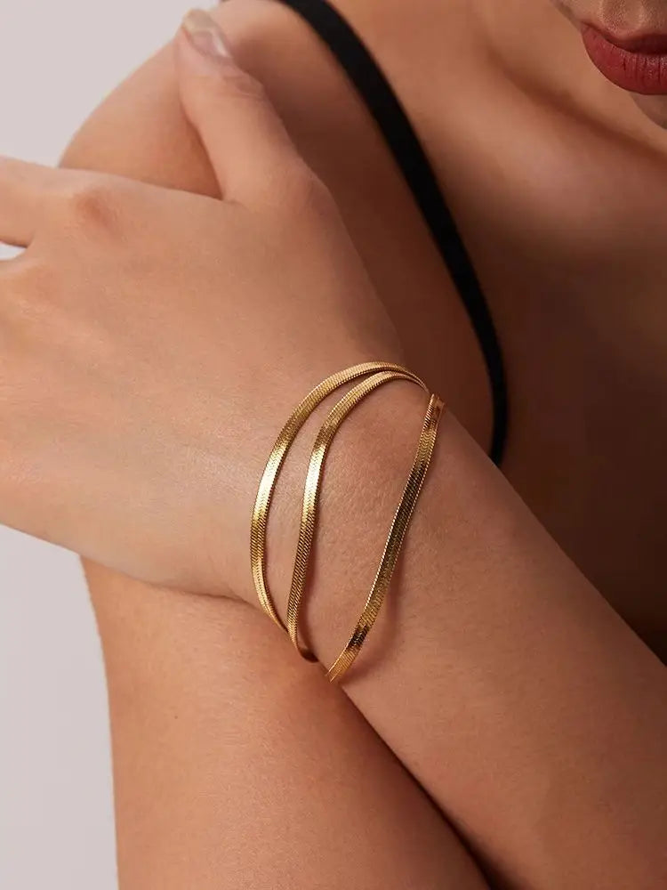 3 Layer Plated Snake Bracelet