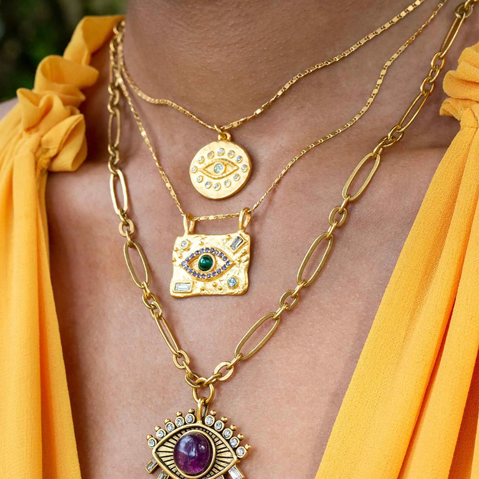 Evil Eye 18K Gold Plated Necklace