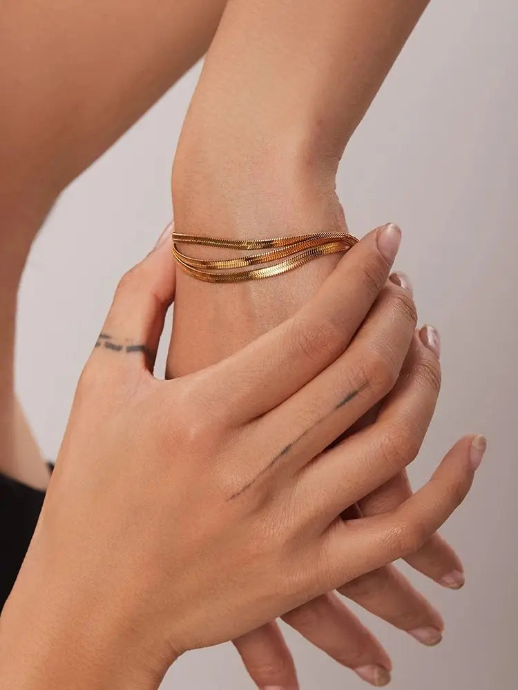 3 Layer Plated Snake Bracelet