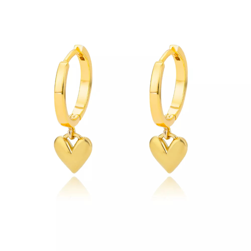Mimi Heart Gold Plated Hoops
