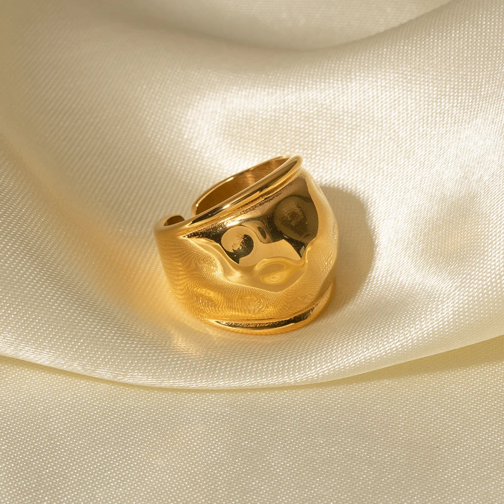 Geometric 18K Plated Gold Ring