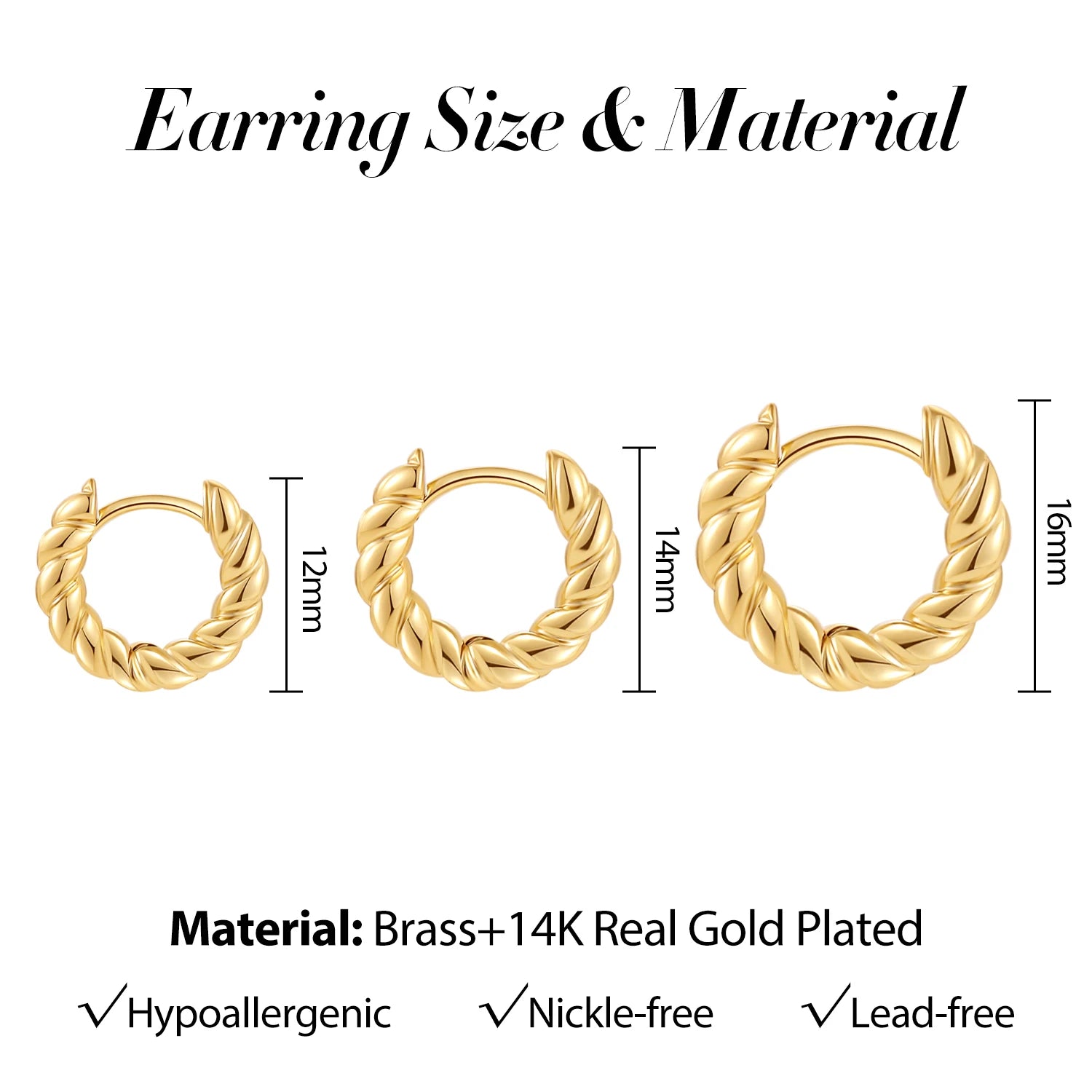 Stacking 14kt Gold Plated Earrings