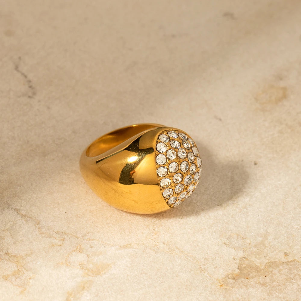 Kaya Pave Gold Plated Ring