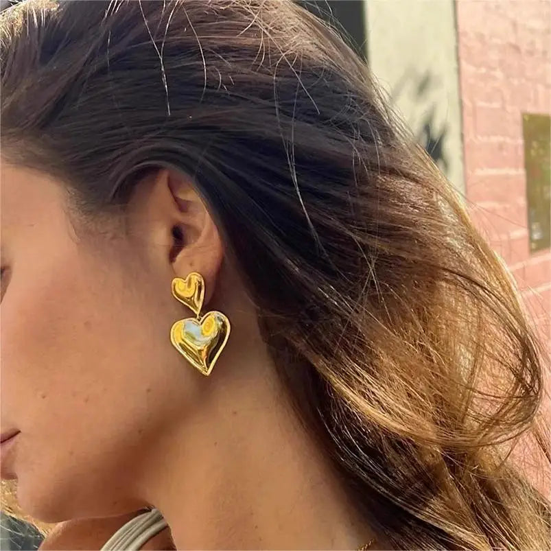 My Heart Gold Plated Earrings