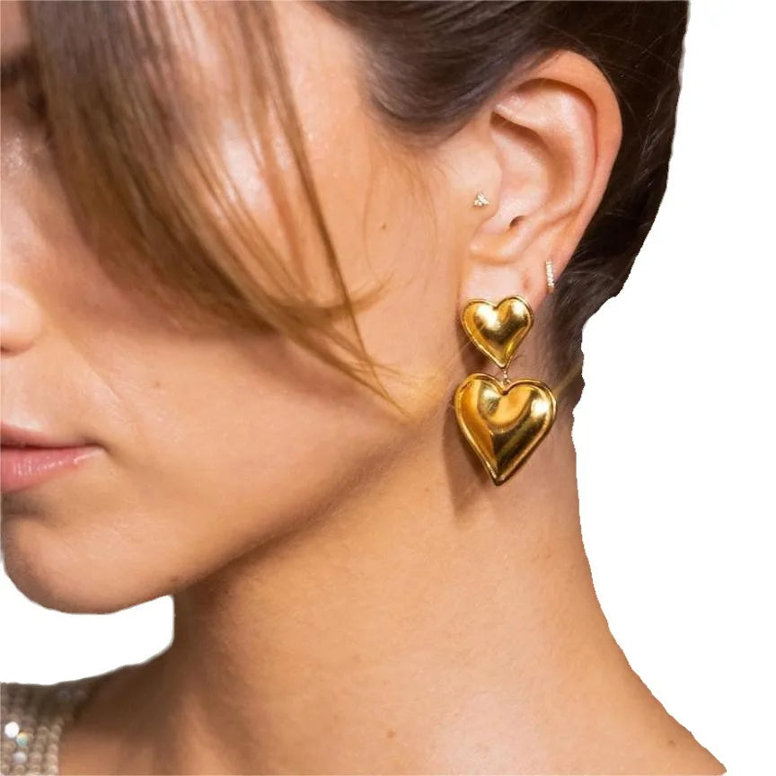 My Heart Gold Plated Earrings