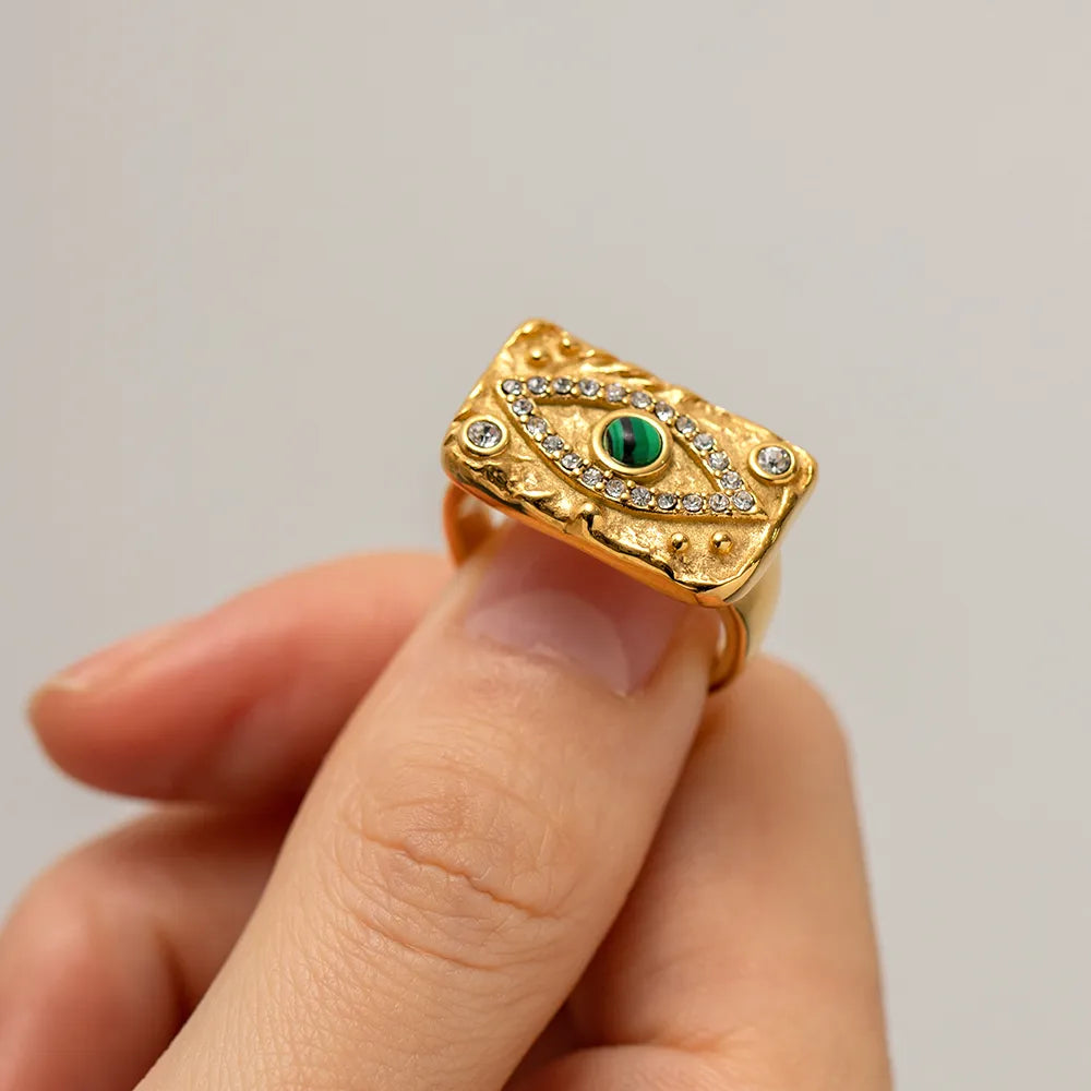 Evil Eye 18K Gold Plated Ring