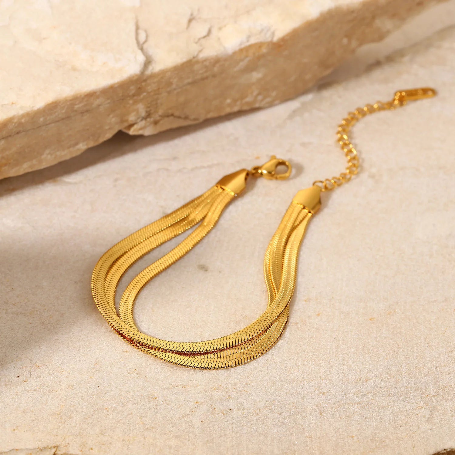 3 Layer Plated Snake Bracelet