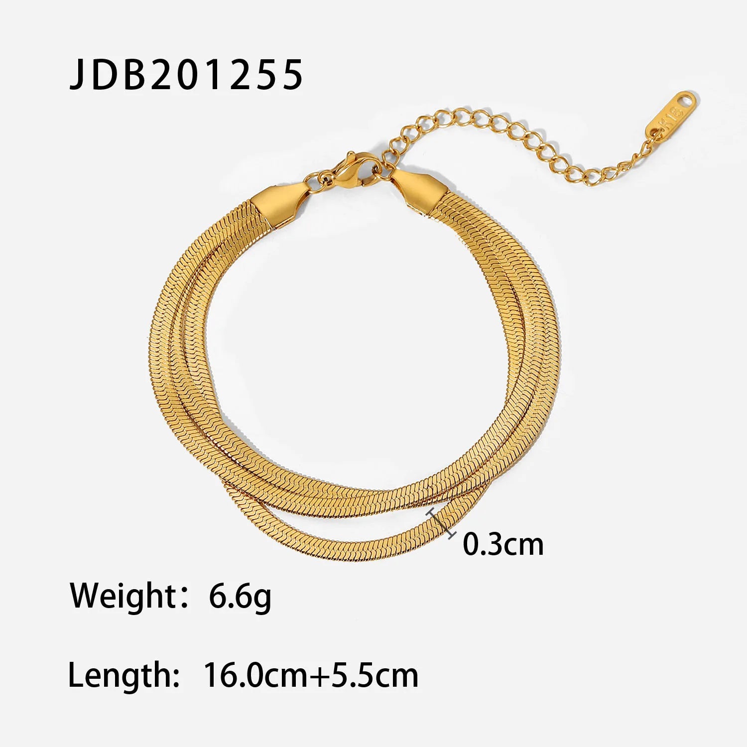 3 Layer Plated Snake Bracelet